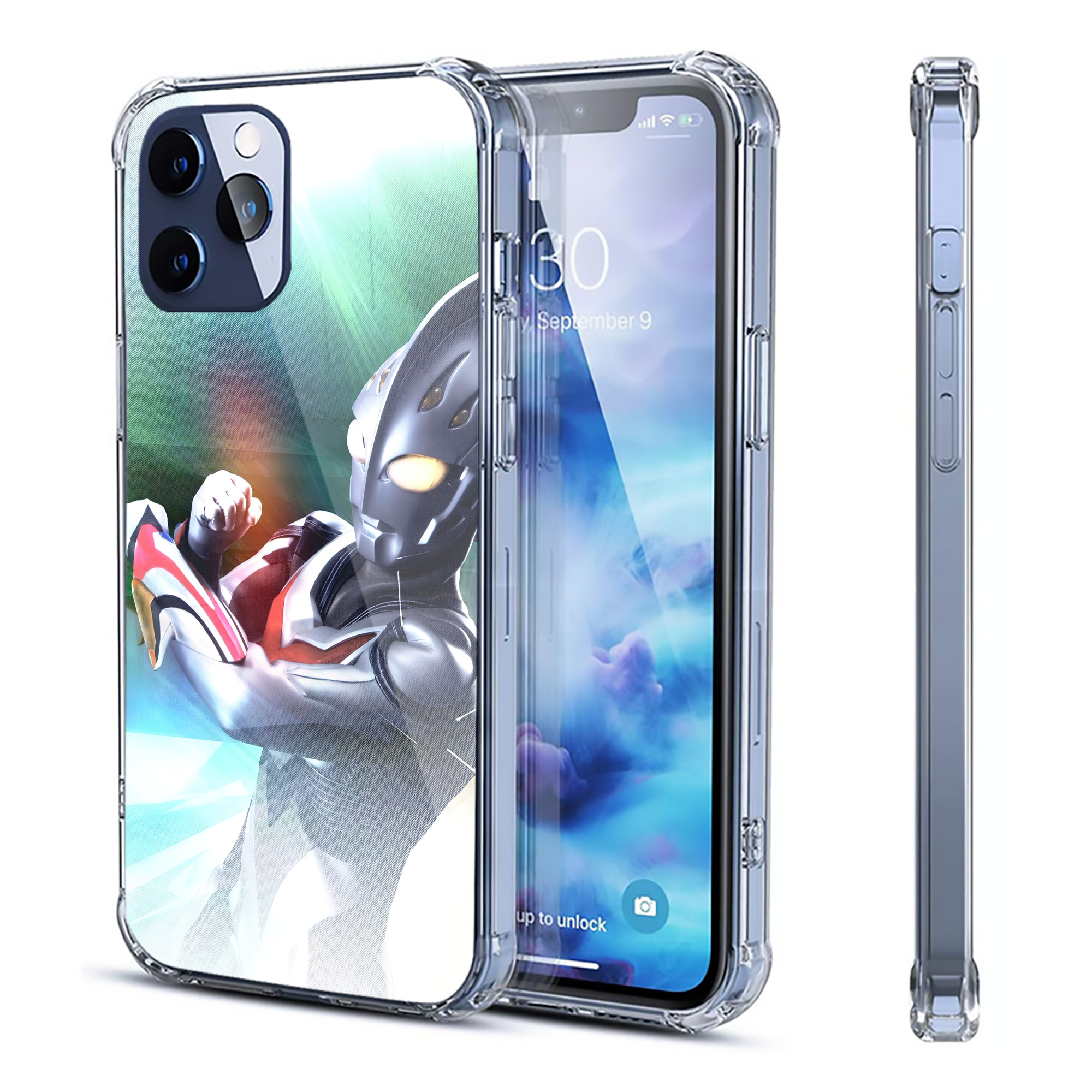 （画像用） ウルトラマン Ultraman 【iPhone 12シリーズ対応】透明スマホケース（クリアソフトケース）